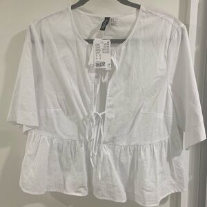 H&M NWT white bow top